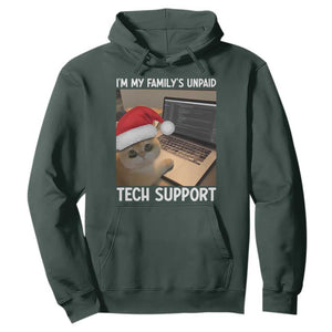 Funny Tech Support Cat Christmas Hoodie TS14 Dark Forest Green Print Your Wear