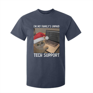 Funny Tech Support Cat Christmas T Shirt For Kid TS14 Navy Print Your Wear