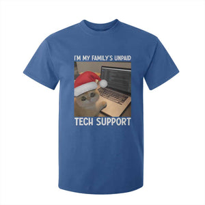 Funny Tech Support Cat Christmas T Shirt For Kid TS14 Royal Blue Print Your Wear