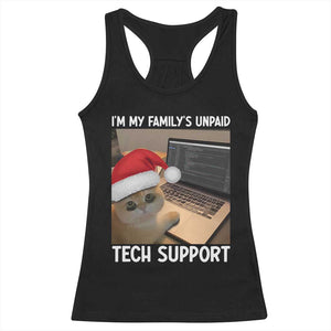 Funny Tech Support Cat Christmas Racerback Tank Top TS14 Black Print Your Wear