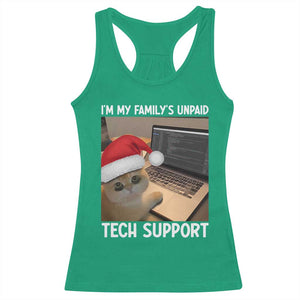Funny Tech Support Cat Christmas Racerback Tank Top TS14 Irish Green Print Your Wear