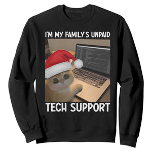Funny Tech Support Cat Christmas Sweatshirt TS14 Black Print Your Wear