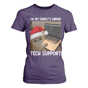 Funny Tech Support Cat Christmas T Shirt For Women TS14 Purple Print Your Wear