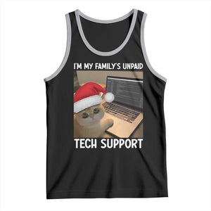 Funny Tech Support Cat Christmas Tank Top TS14 Black Athletic Heather Print Your Wear