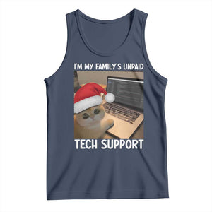 Funny Tech Support Cat Christmas Tank Top TS14 Navy Print Your Wear