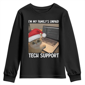 Funny Tech Support Cat Christmas Youth Sweatshirt TS14 Black Print Your Wear