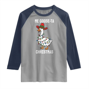 Me Goose Ta Raglan Shirt Funny Mexican Christmas TS14 Sport Gray Navy Print Your Wear