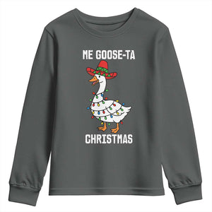 Me Goose Ta Youth Sweatshirt Funny Mexican Christmas TS14 Dark Heather Print Your Wear