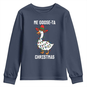Me Goose Ta Youth Sweatshirt Funny Mexican Christmas TS14 Navy Print Your Wear