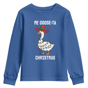 Me Goose Ta Youth Sweatshirt Funny Mexican Christmas TS14 Royal Blue Print Your Wear