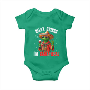 Funny Mexican Christmas Baby Onesie Relax Gringo I Am Legal TS14 Irish Green Print Your Wear