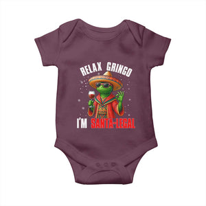 Funny Mexican Christmas Baby Onesie Relax Gringo I Am Legal TS14 Maroon Print Your Wear