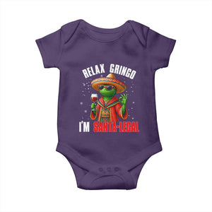 Funny Mexican Christmas Baby Onesie Relax Gringo I Am Legal TS14 Purple Print Your Wear