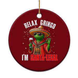 Funny Mexican Christmas Ceramic Ornament Relax Gringo I Am Legal TS14 1pc Red Print Your Wear
