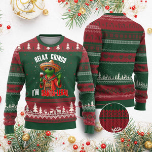 Funny Mexican Xmas Ugly Christmas Sweater Relax Gringo I Am Legal TS14 Red Green Print Your Wear