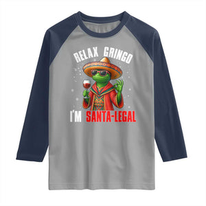 Funny Mexican Christmas Raglan Shirt Relax Gringo I Am Legal TS14 Sport Gray Navy Print Your Wear