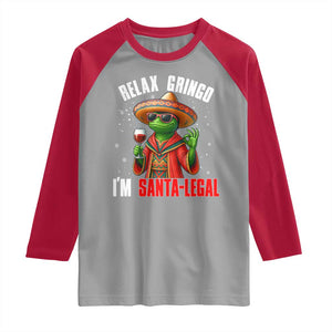 Funny Mexican Christmas Raglan Shirt Relax Gringo I Am Legal TS14 Sport Gray Red Print Your Wear