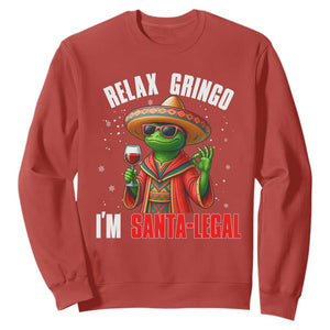 Funny Mexican Christmas Sweatshirt Relax Gringo I Am Legal TS14 Red Print Your Wear