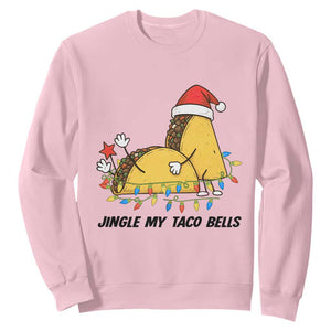Funny Taco Christmas Sweatshirt Jingle My Taco Bells TS14 Light Pink Print Your Wear
