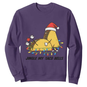Funny Taco Christmas Sweatshirt Jingle My Taco Bells TS14 Purple Print Your Wear