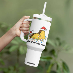 Funny Taco Christmas Tumbler With Handle Jingle My Taco Bells - Print Your Wear