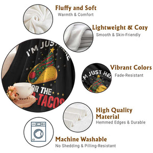 Funny Taco Christmas Throw Blanket I Am Just Here For The Ho Ho Tacos TS14 Print Your Wear