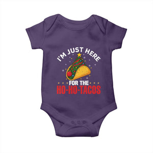 Funny Taco Christmas Baby Onesie I Am Just Here For The Ho Ho Tacos TS14 Purple Print Your Wear
