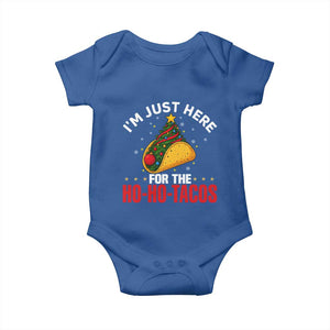 Funny Taco Christmas Baby Onesie I Am Just Here For The Ho Ho Tacos TS14 Royal Blue Print Your Wear