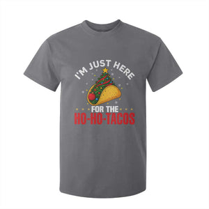 Funny Taco Christmas T Shirt For Kid I Am Just Here For The Ho Ho Tacos TS14 Charcoal Print Your Wear