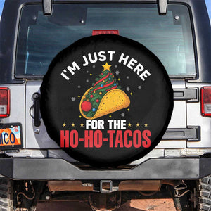 Funny Taco Christmas Spare Tire Cover I Am Just Here For The Ho Ho Tacos TS14 No hole Black Print Your Wear