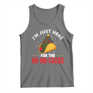 Funny Taco Christmas Tank Top I Am Just Here For The Ho Ho Tacos TS14 Black Heather Print Your Wear