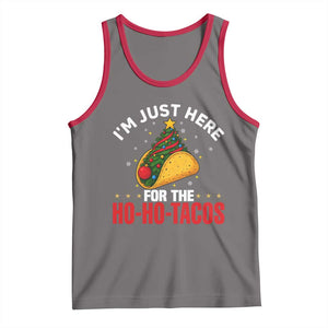 Funny Taco Christmas Tank Top I Am Just Here For The Ho Ho Tacos TS14 Deep Heather Red Print Your Wear