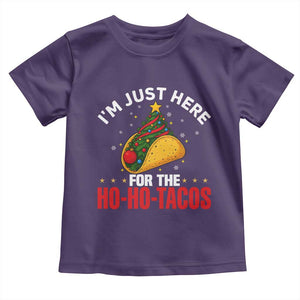 Funny Taco Christmas Toddler T Shirt I Am Just Here For The Ho Ho Tacos TS14 Purple Print Your Wear