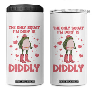 Funny Cowboy Frog 4 in 1 Can Cooler Tumbler The Only Squat I'm Doin' Is Diddly TS14 One Size: 16 oz White Print Your Wear