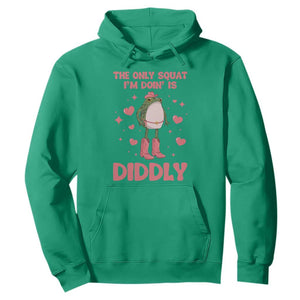 Funny Cowboy Frog Hoodie The Only Squat I'm Doin' Is Diddly TS14 Irish Green Print Your Wear