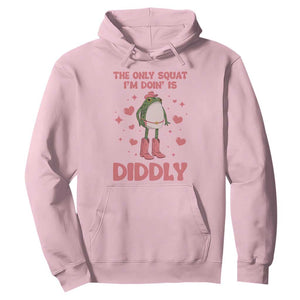 Funny Cowboy Frog Hoodie The Only Squat I'm Doin' Is Diddly TS14 Light Pink Print Your Wear