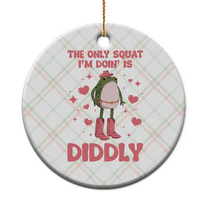 Funny Cowboy Frog Ceramic Ornament The Only Squat I'm Doin' Is Diddly TS14 1pc Christmas Plaid Print Your Wear