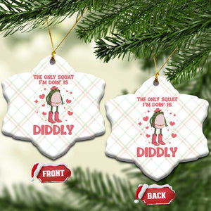 Funny Cowboy Frog Ceramic Ornament The Only Squat I'm Doin' Is Diddly TS14 Print Your Wear