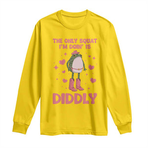 Funny Cowboy Frog Long Sleeve Shirt The Only Squat I'm Doin' Is Diddly TS14 Daisy Print Your Wear