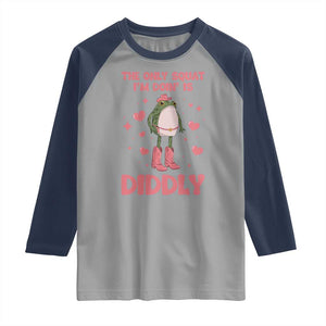 Funny Cowboy Frog Raglan Shirt The Only Squat I'm Doin' Is Diddly TS14 Sport Gray Navy Print Your Wear