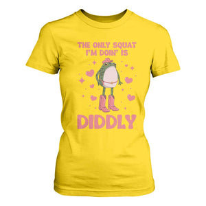Funny Cowboy Frog T Shirt For Women The Only Squat I'm Doin' Is Diddly TS14 Daisy Print Your Wear