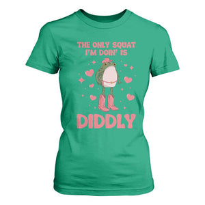 Funny Cowboy Frog T Shirt For Women The Only Squat I'm Doin' Is Diddly TS14 Irish Green Print Your Wear