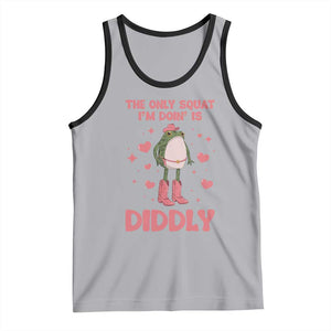 Funny Cowboy Frog Tank Top The Only Squat I'm Doin' Is Diddly TS14 Athletic Heather Black Print Your Wear