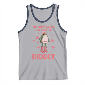 Funny Cowboy Frog Tank Top The Only Squat I'm Doin' Is Diddly TS14 Athletic Heather Navy Print Your Wear