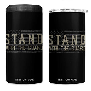 Stand With The Guard 4 in 1 Can Cooler Tumbler DC Guardsmen TS14 One Size: 16 oz Black Print Your Wear