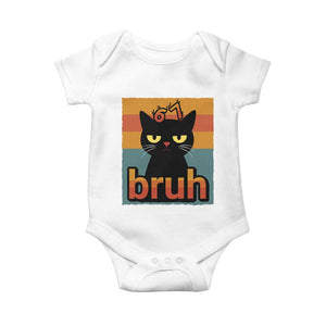 67 Six Seven Bruh Cat Meme Baby Onesie Cute Black Cat Funny Saying TS14 White Print Your Wear