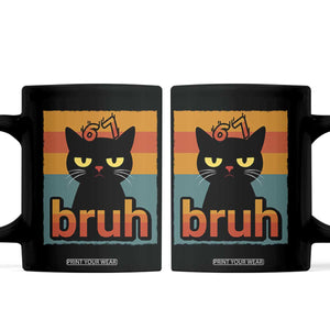 67 Six Seven Bruh Cat Meme Coffee Mug Cute Black Cat Funny Saying TS14 Black Print Your Wear