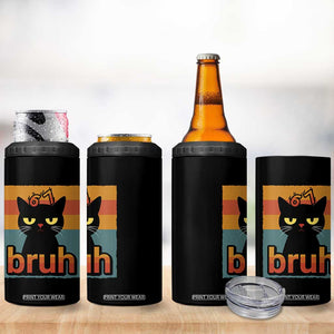 67 Six Seven Bruh Cat Meme 4 in 1 Can Cooler Tumbler Cute Black Cat Funny Saying TS14 Print Your Wear