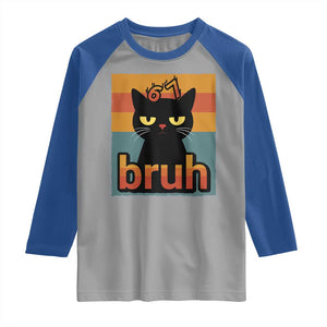 67 Six Seven Bruh Cat Meme Raglan Shirt Cute Black Cat Funny Saying TS14 Sport Gray Royal Print Your Wear