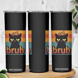 67 Six Seven Bruh Cat Meme Skinny Tumbler Cute Black Cat Funny Saying TS14 Print Your Wear